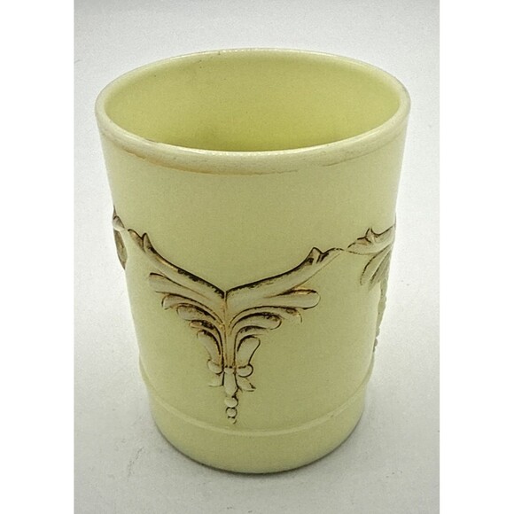 Vintage Glowing EAPG Heisey Tumbler Gold Winged Scrolls Custard Glass UG 8 Oz. - Picture 7 of 11
